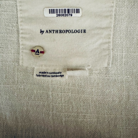 Anthropologie Cream Linen Blazer Tulip Back 14 - Picture 8 of 8